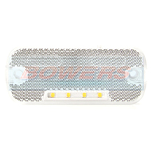 WAS W128 12v/24v White Front LED Marker Light Lamp With Reflector